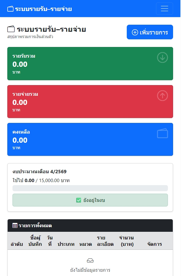 ระบบจัดการค่าใช้จ่าย (Expense Management System)